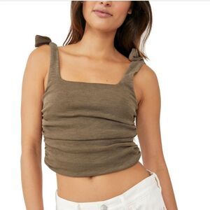 FREE PEOPLE LADIES BOULEVARD COTTON CROP TOP SIZE MEDIUM COLOR OREGANO NWT